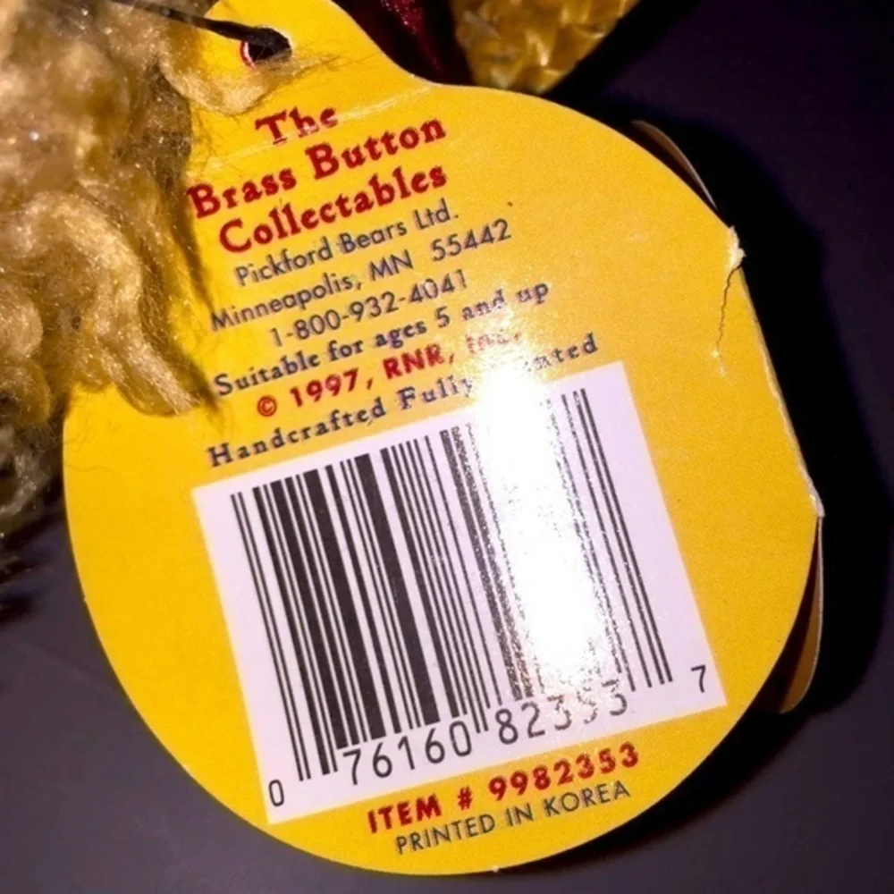 NWT Brass Button Collectables Bear ROSIE‎